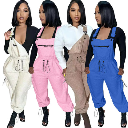 Plush Drawstring Jumpsuit