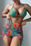 Colorful Print 3 Piece Bathing Suit