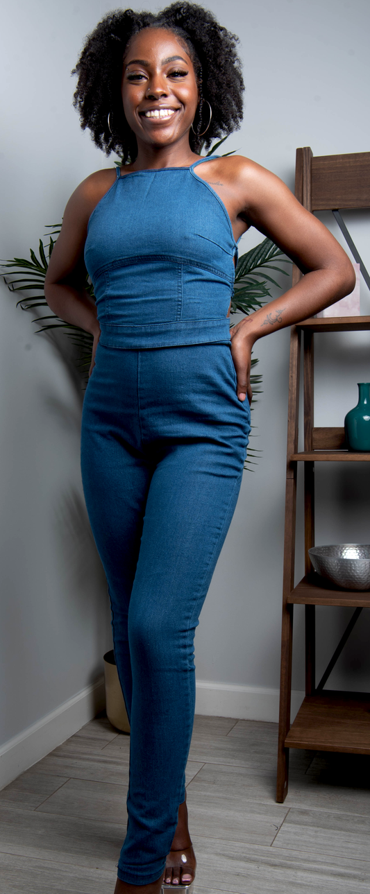 Denim Slim Fit Jumpsuit