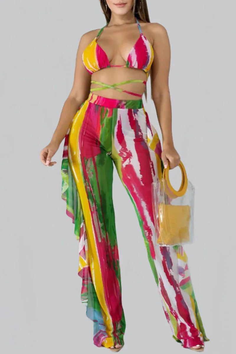 Tie-Dye Two Piece Bathing Suit Set