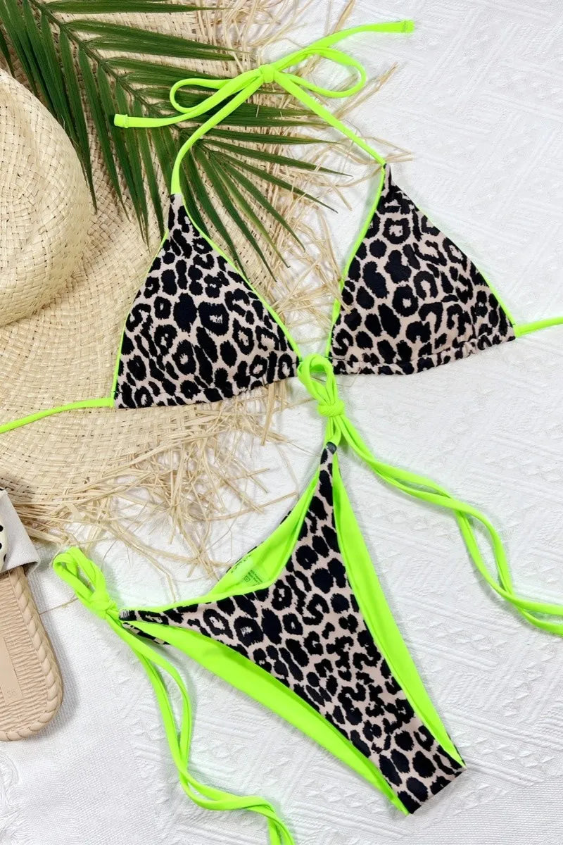 Sexy Leopard Print Two Piece Bathing Suit